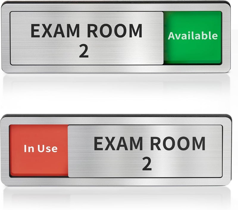 Abudada Exam Room Sign, Exam Room Numbers, In Use/Available Slider Door Signs for Therapists, School, Medical Office, Hospital-Easy Installation - Image 1